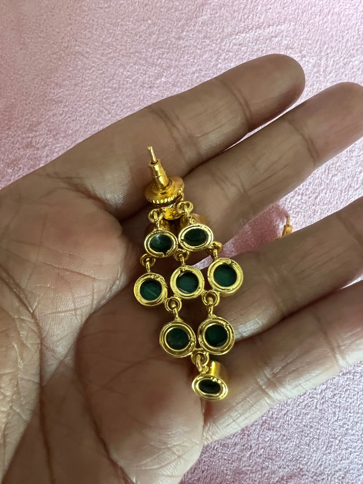 Statement Malachite Danglers: Nature's Elegance