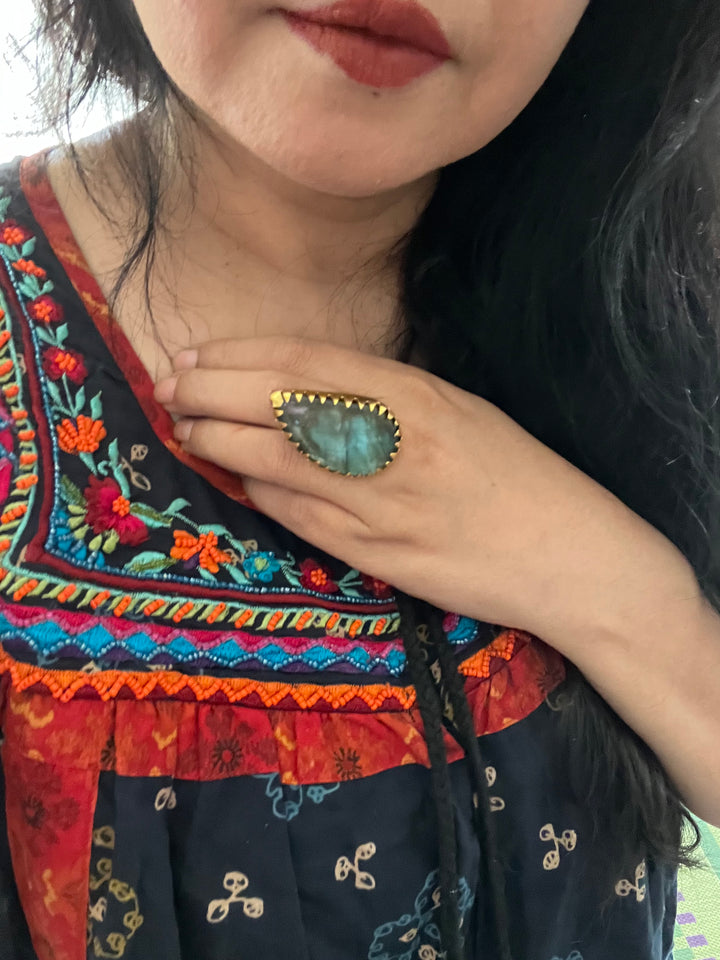 Natural Labradorite Ring