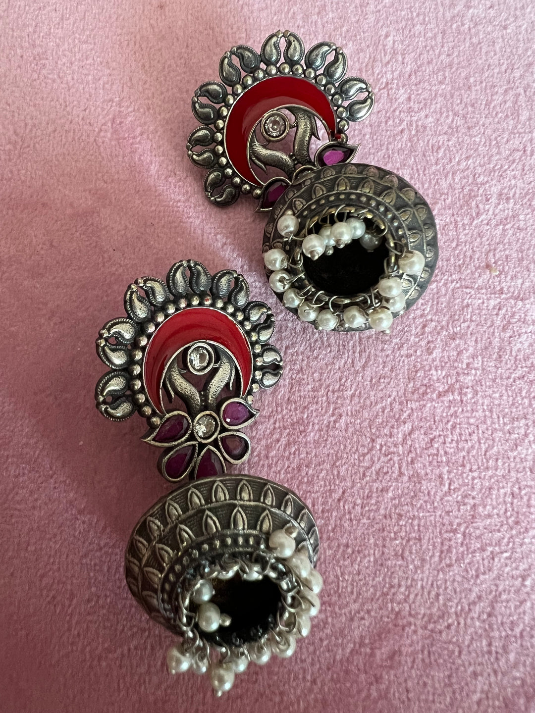 Handmade Brass Enamelled Jhumkas