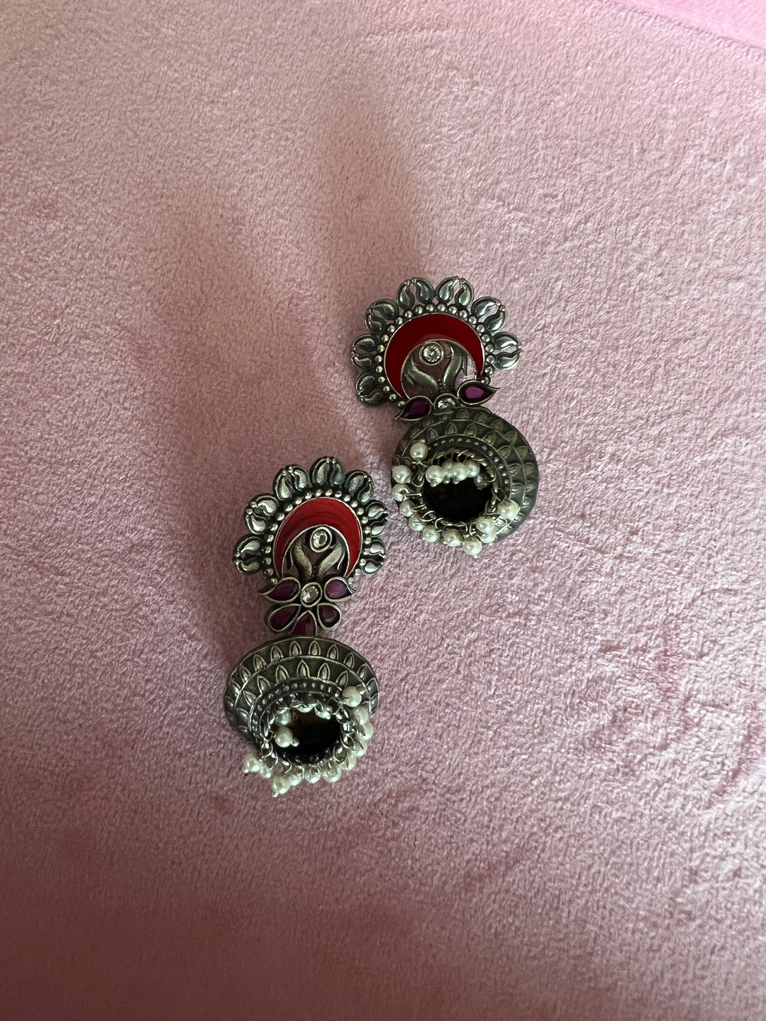 Handmade Brass Enamelled Jhumkas