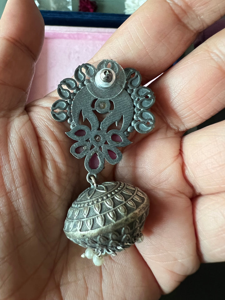 Handmade Brass Enamelled Jhumkas