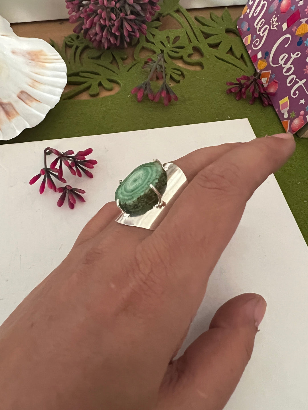 Solar Quartz Silver Plated Ring