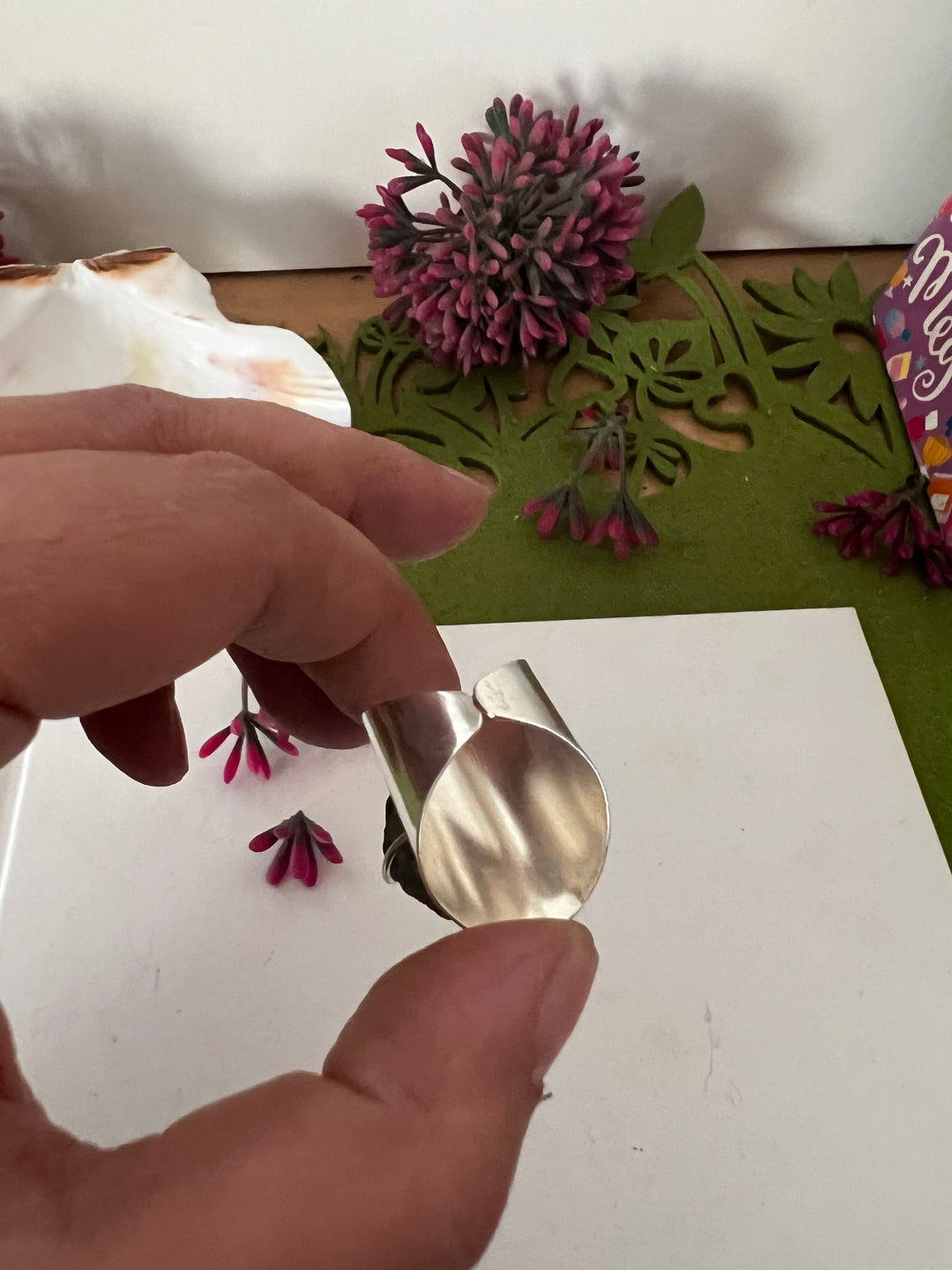 Solar Quartz Silver Plated Ring