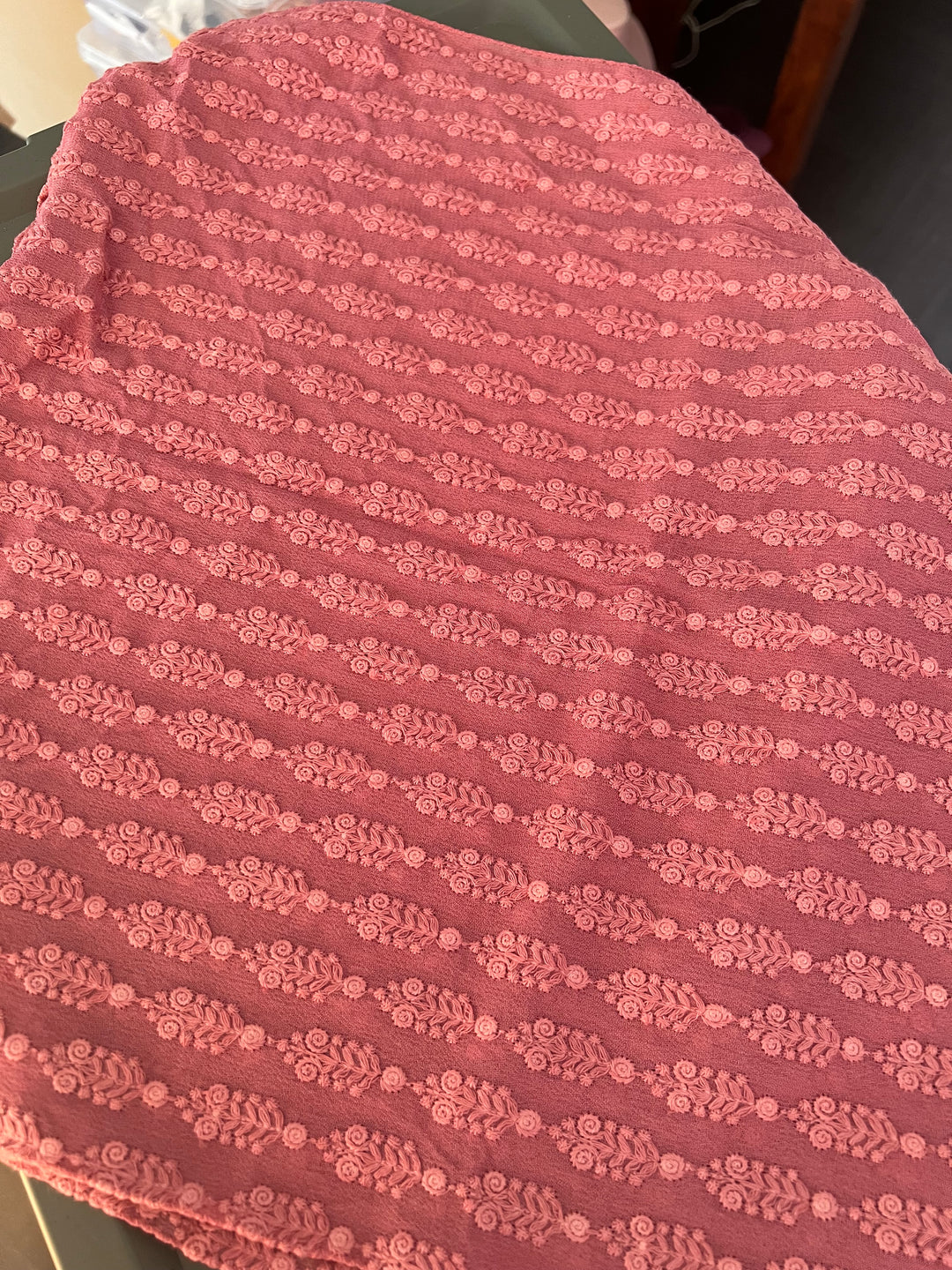 Shivka Embroidered Stole/ Lucknowi Stole