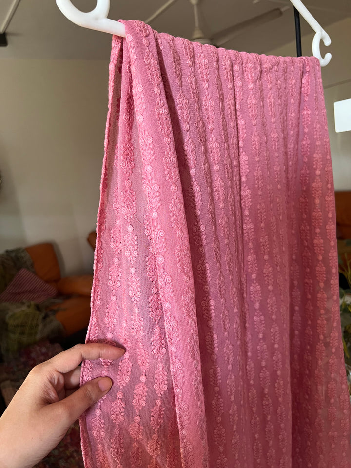 Shivka Embroidered Stole/ Lucknowi Stole