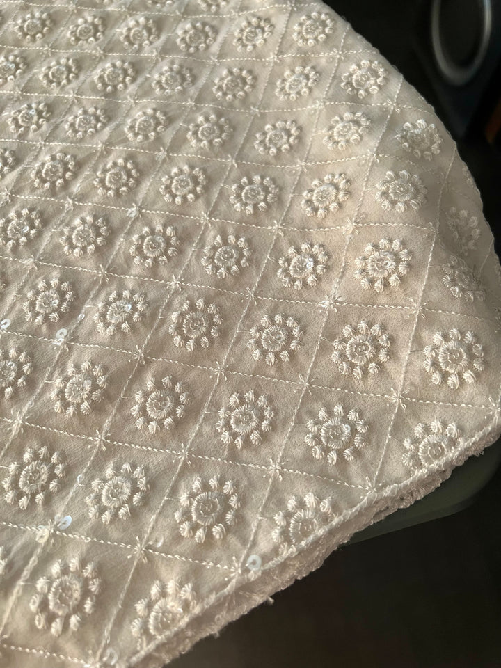 Shivka Georgette Stole/ Lucknowi Georgette Stole