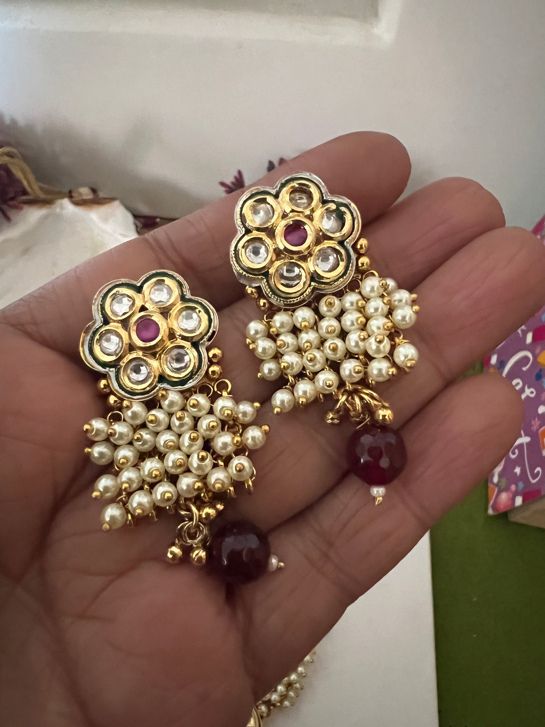 Elegant Kundan Choker Necklace with Earrings