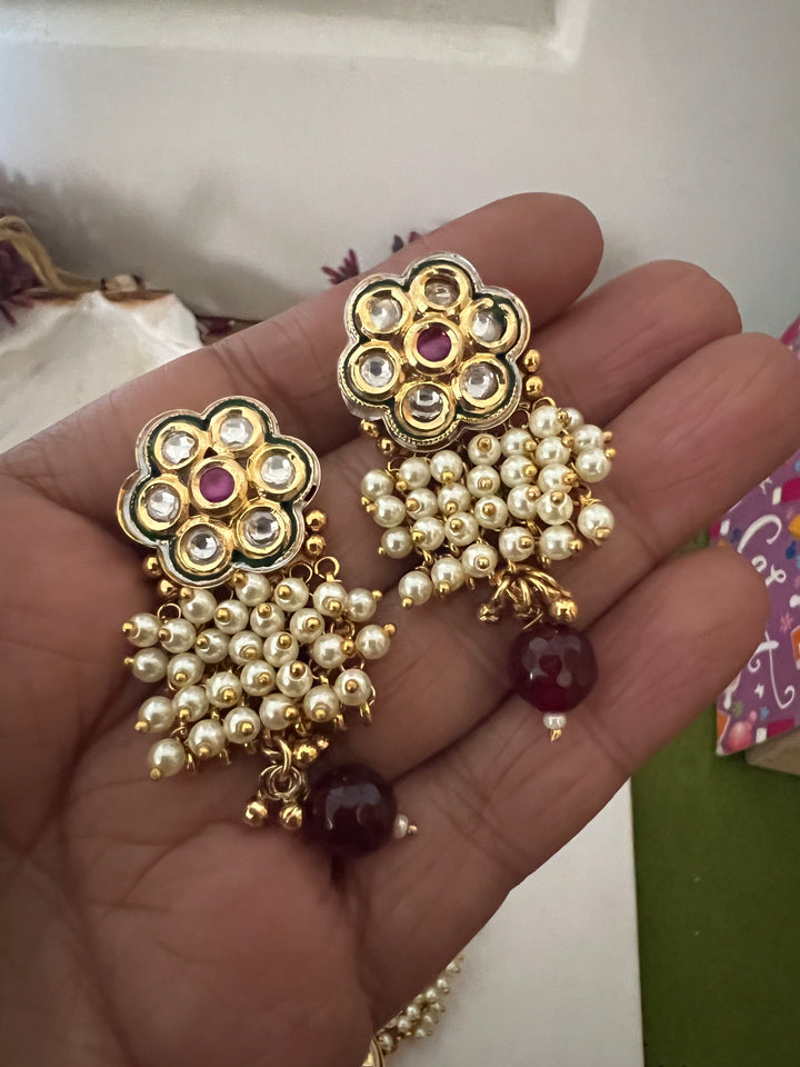 Elegant Kundan Choker Necklace with Earrings