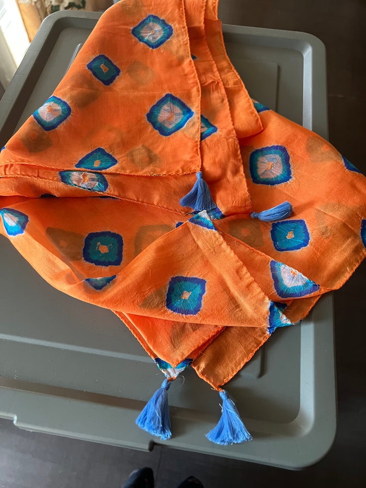 Handmade Silk Bandhej Print Stole