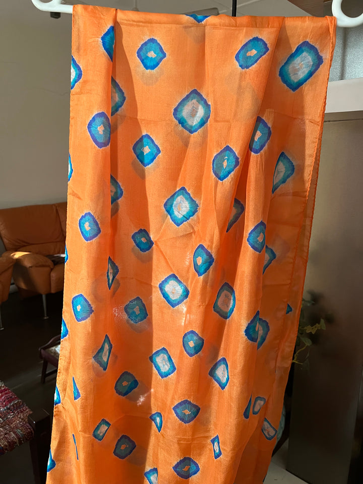 Handmade Silk Bandhej Print Stole