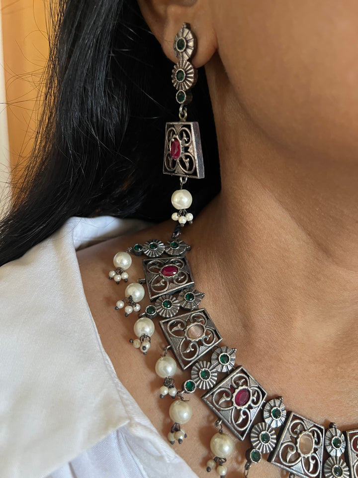 Vintage Necklace Stud Earrings