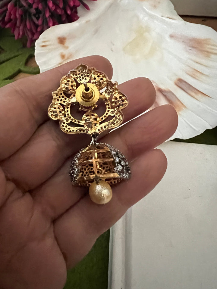 Victorian Pendant Necklace with Jhumka Earrings