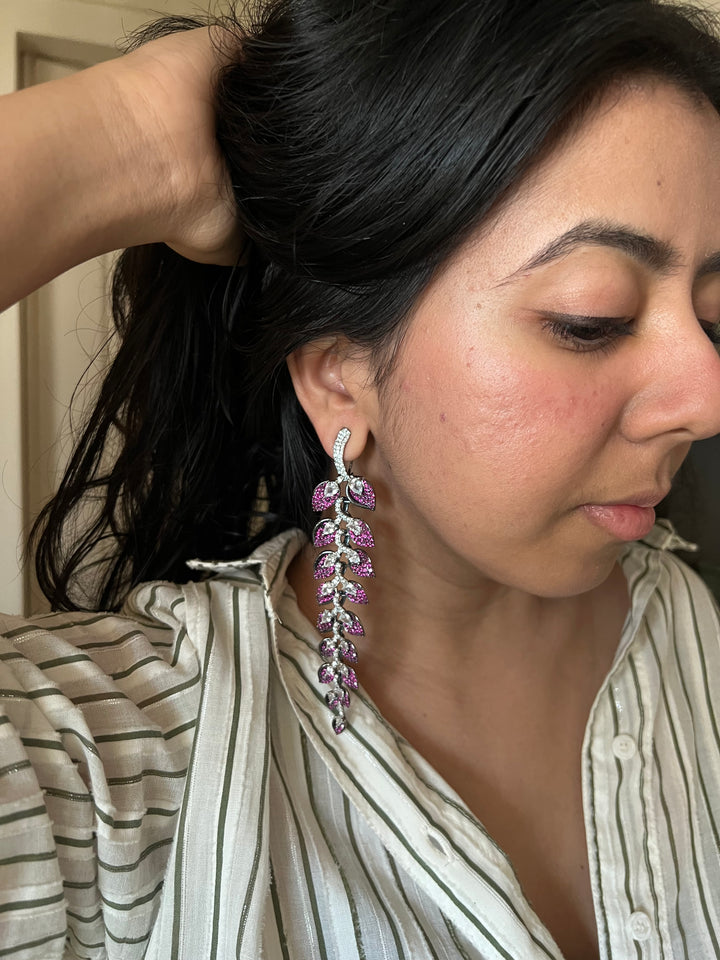 Elegant Designer Earrings | Brass & Stone Embellishments