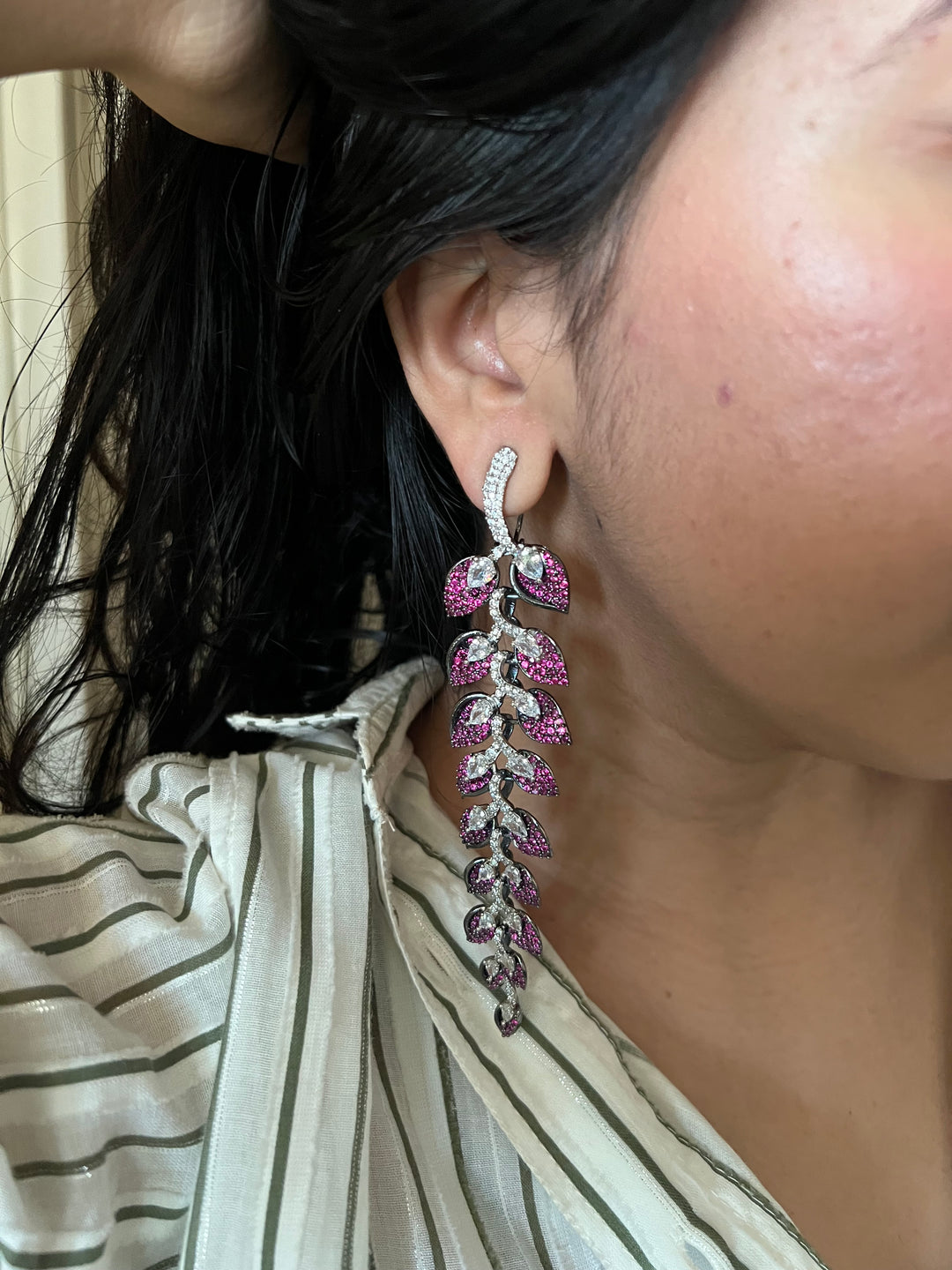 Elegant Designer Earrings | Brass & Stone Embellishments