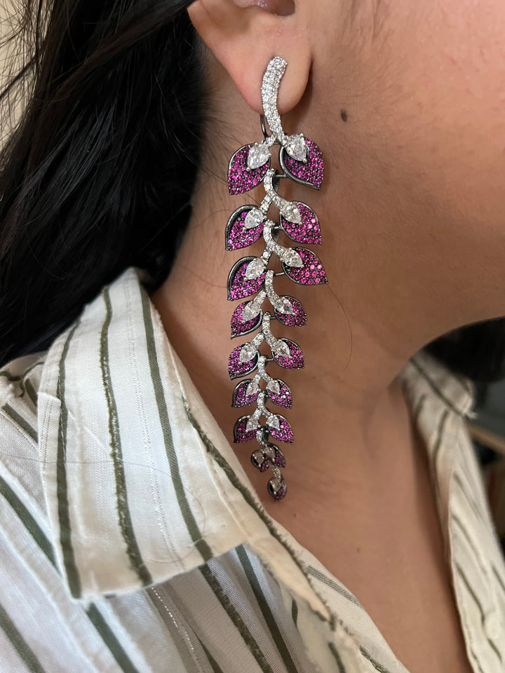 Elegant Designer Earrings | Brass & Stone Embellishments