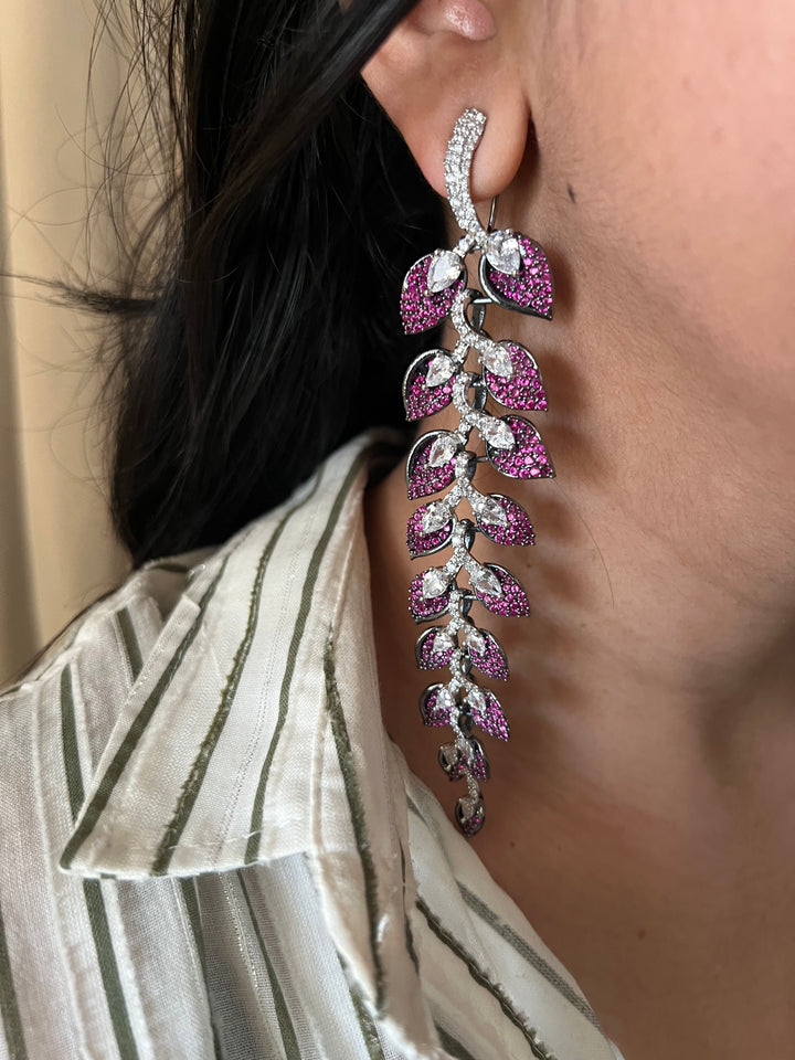 Elegant Designer Earrings | Brass & Stone Embellishments