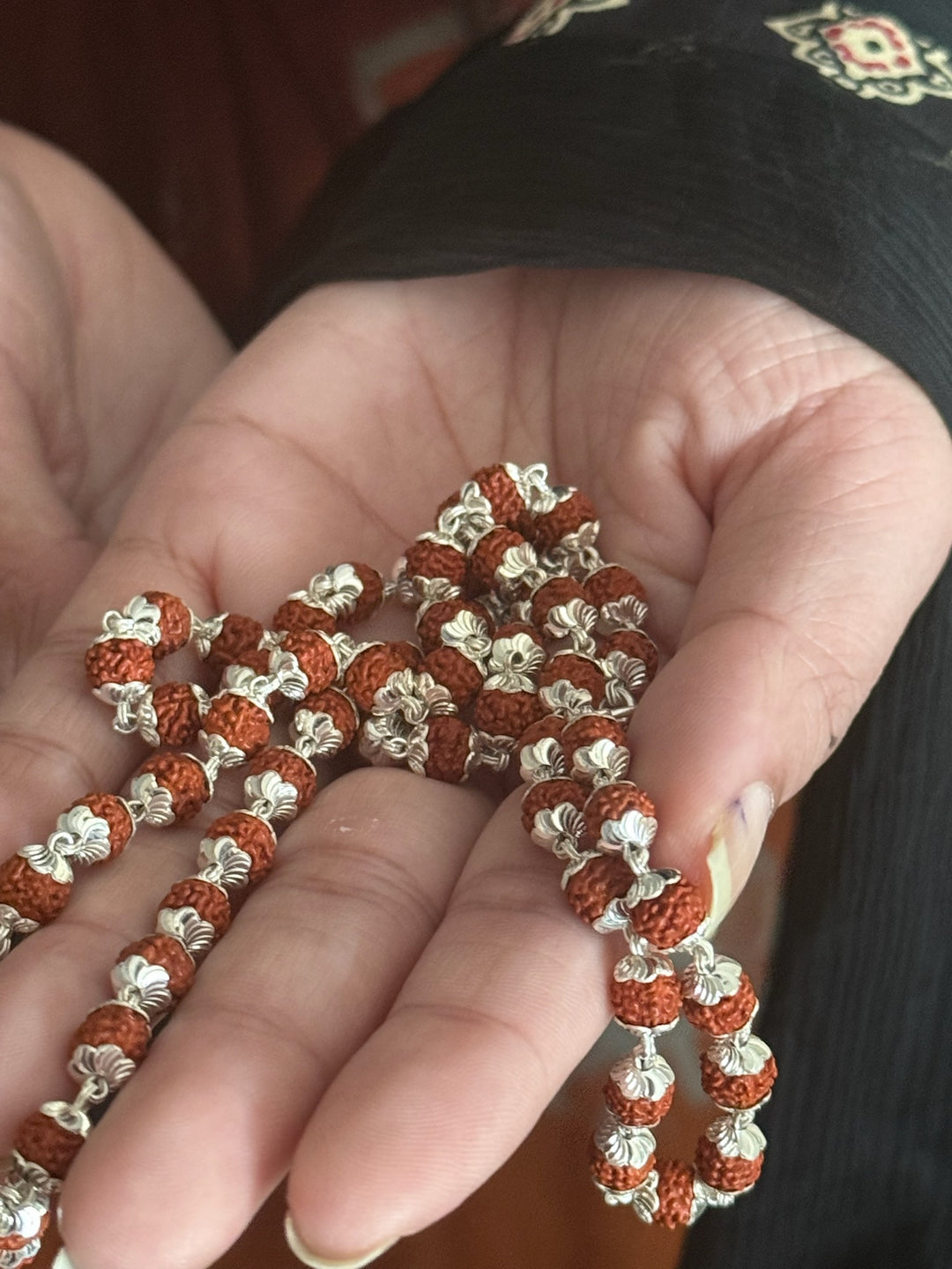 Handmade 925 Silver Necklace with Real Rudraksh | Premium Quality Spiritual Necklace by SHIVKA