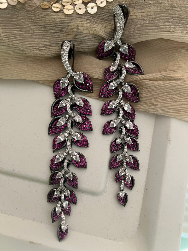 Elegant Designer Earrings | Brass & Stone Embellishments