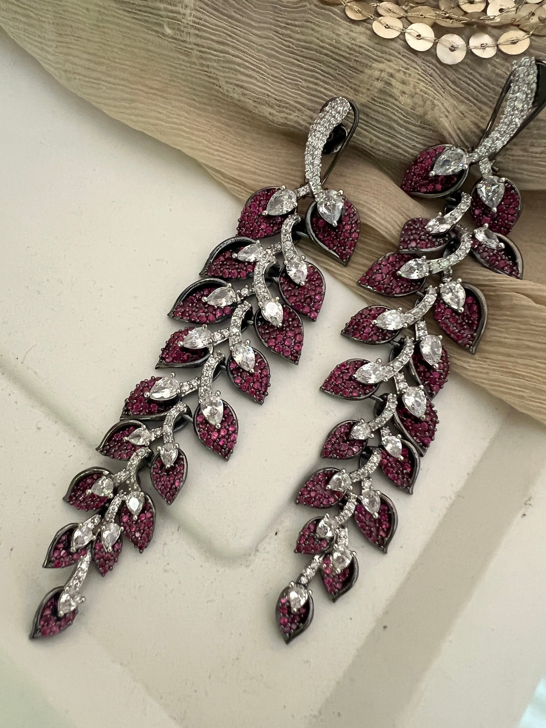 Elegant Designer Earrings | Brass & Stone Embellishments