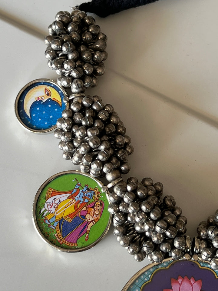 Exquisite Hand painted Ghungroo Pendant Necklace - Elevate Your Elegance