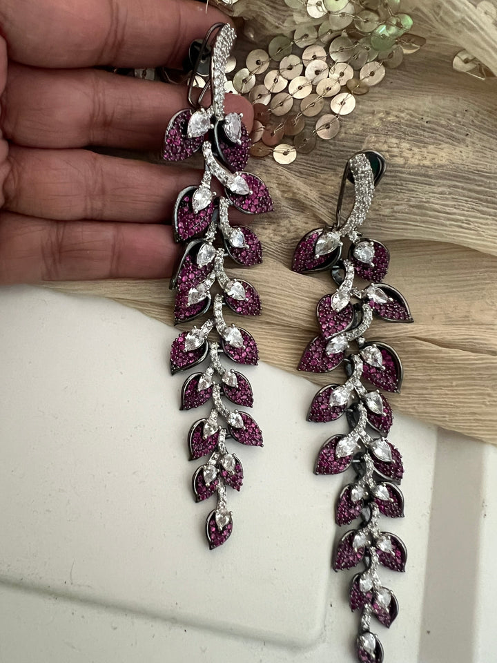 Elegant Designer Earrings | Brass & Stone Embellishments