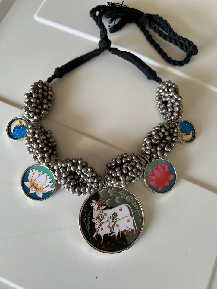 Exquisite Hand painted Ghungroo Pendant Necklace - Elevate Your Elegance