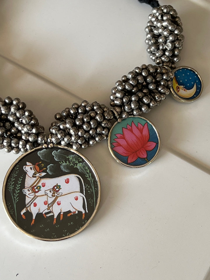 Exquisite Hand painted Ghungroo Pendant Necklace - Elevate Your Elegance