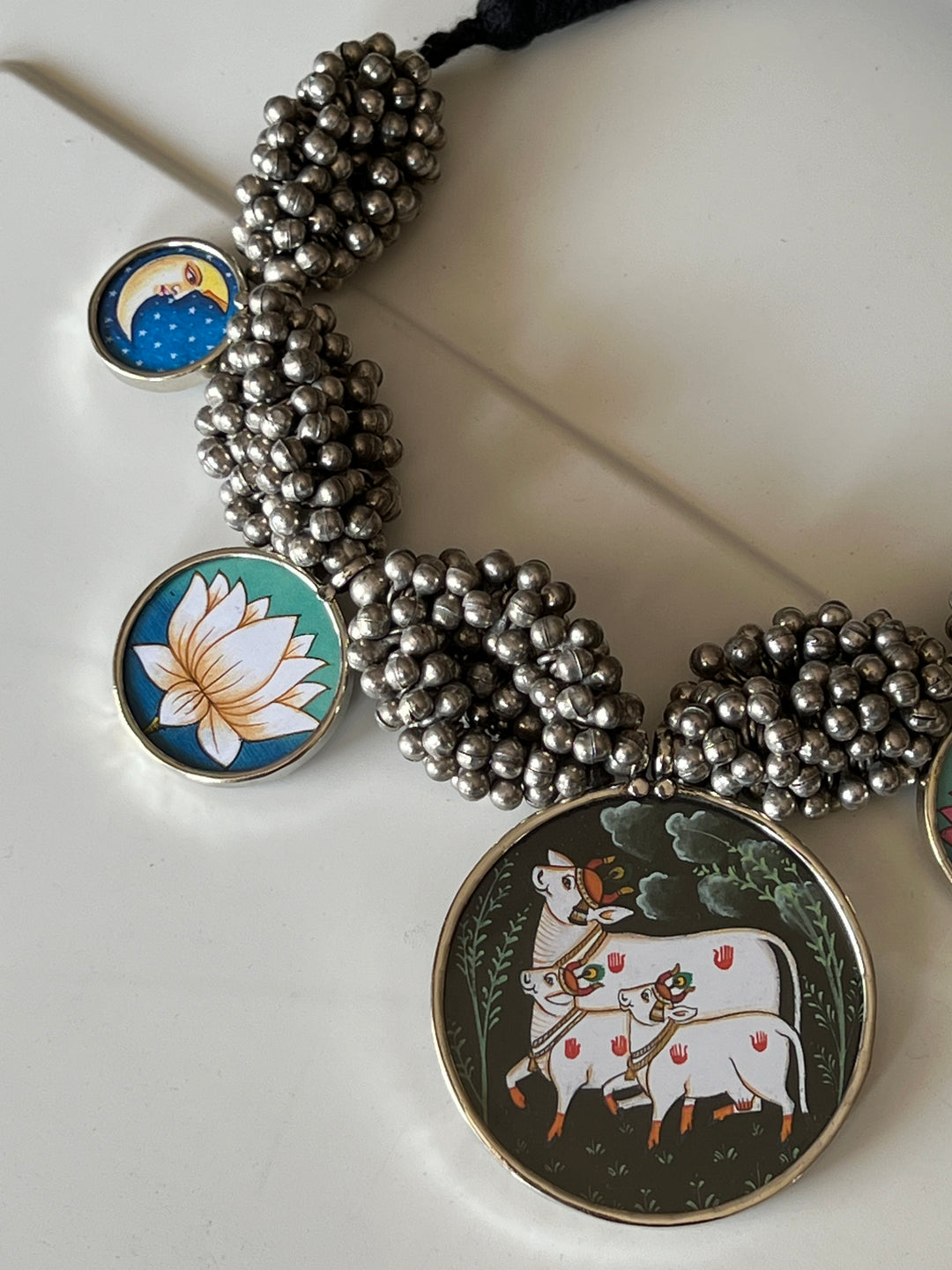 Exquisite Hand painted Ghungroo Pendant Necklace - Elevate Your Elegance