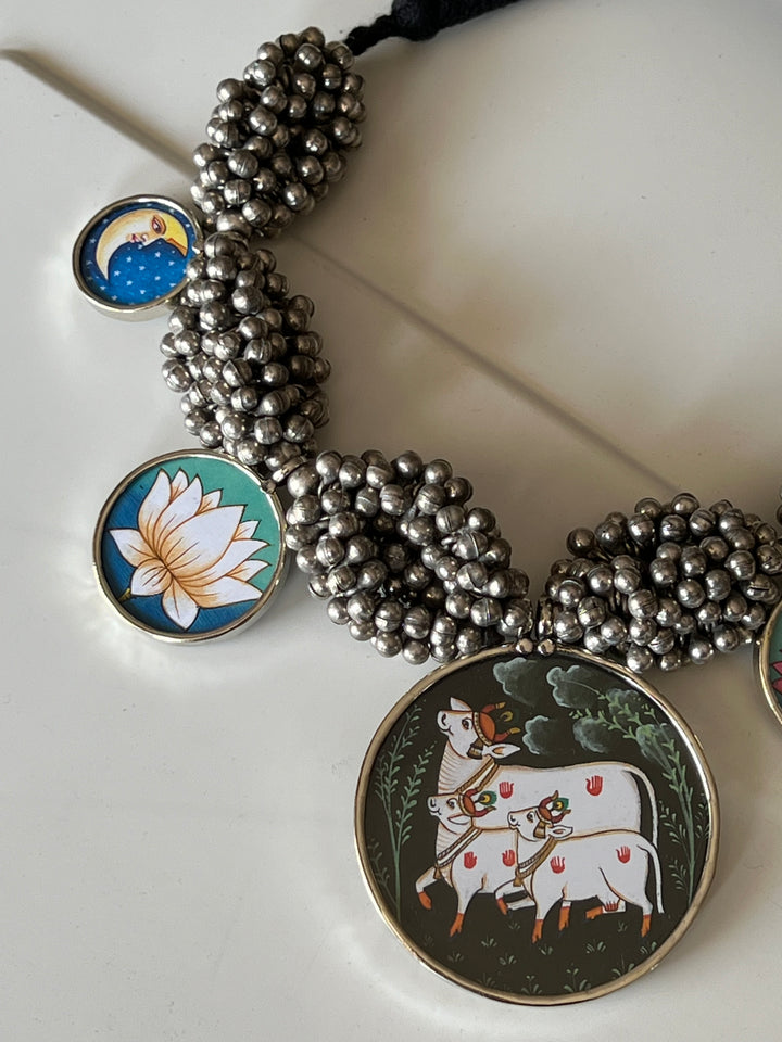 Exquisite Hand painted Ghungroo Pendant Necklace - Elevate Your Elegance