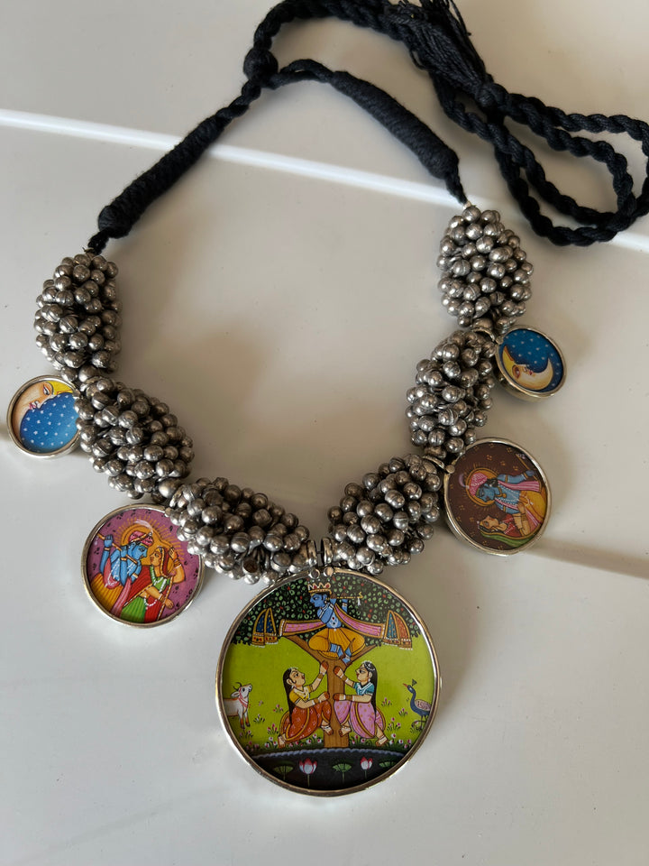 Exquisite Hand painted Ghungroo Pendant Necklace - Elevate Your Elegance