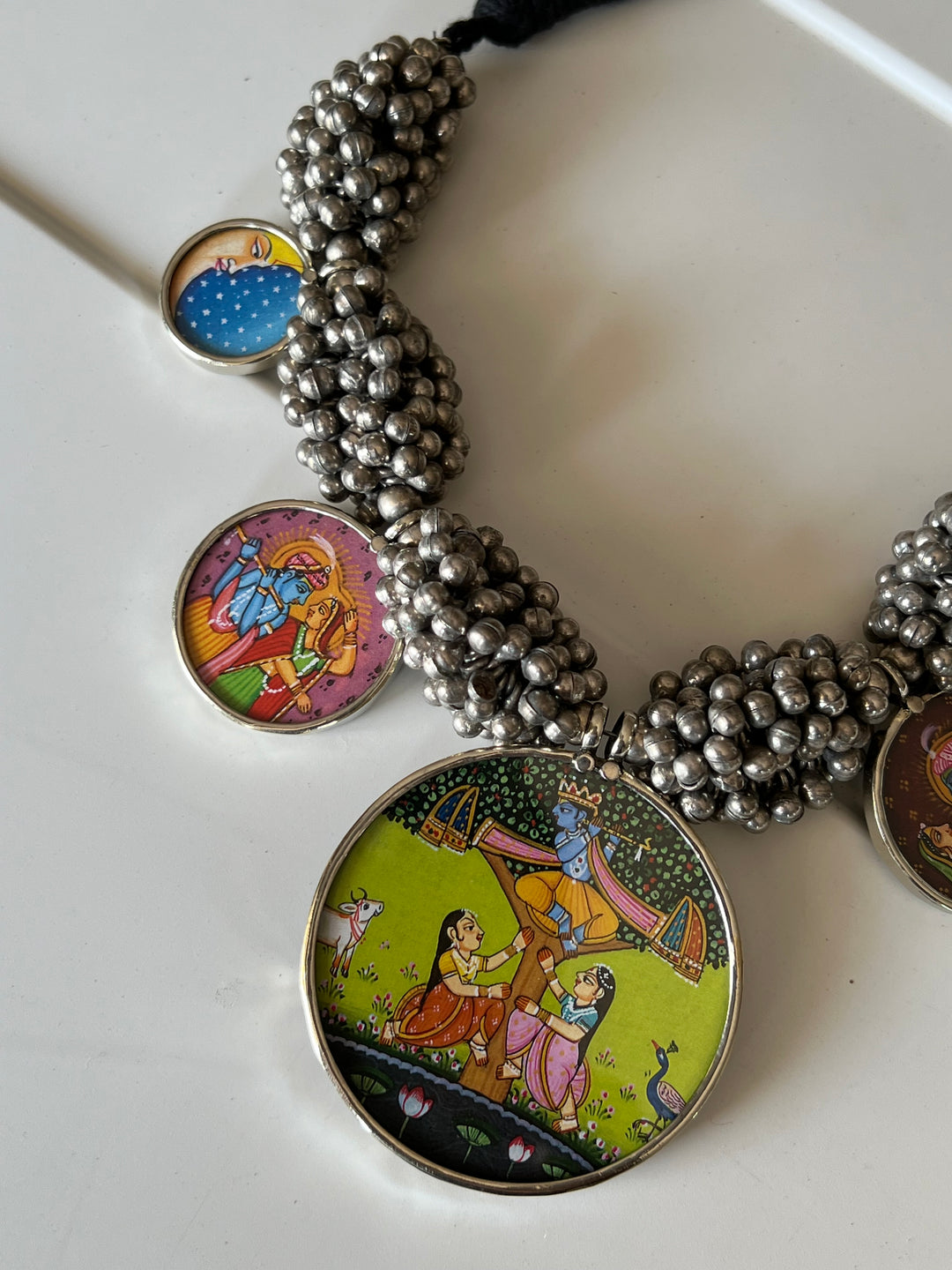 Exquisite Hand painted Ghungroo Pendant Necklace - Elevate Your Elegance