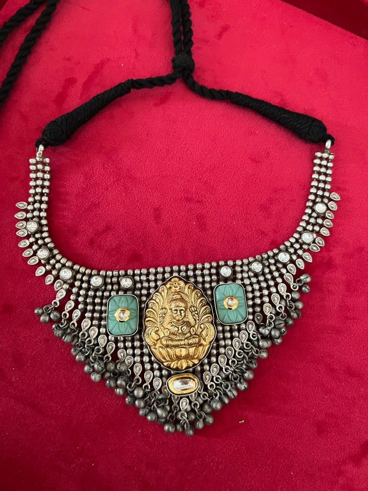 Vintage Fusion Brass Necklace with Ghungroos - Festive Elegance