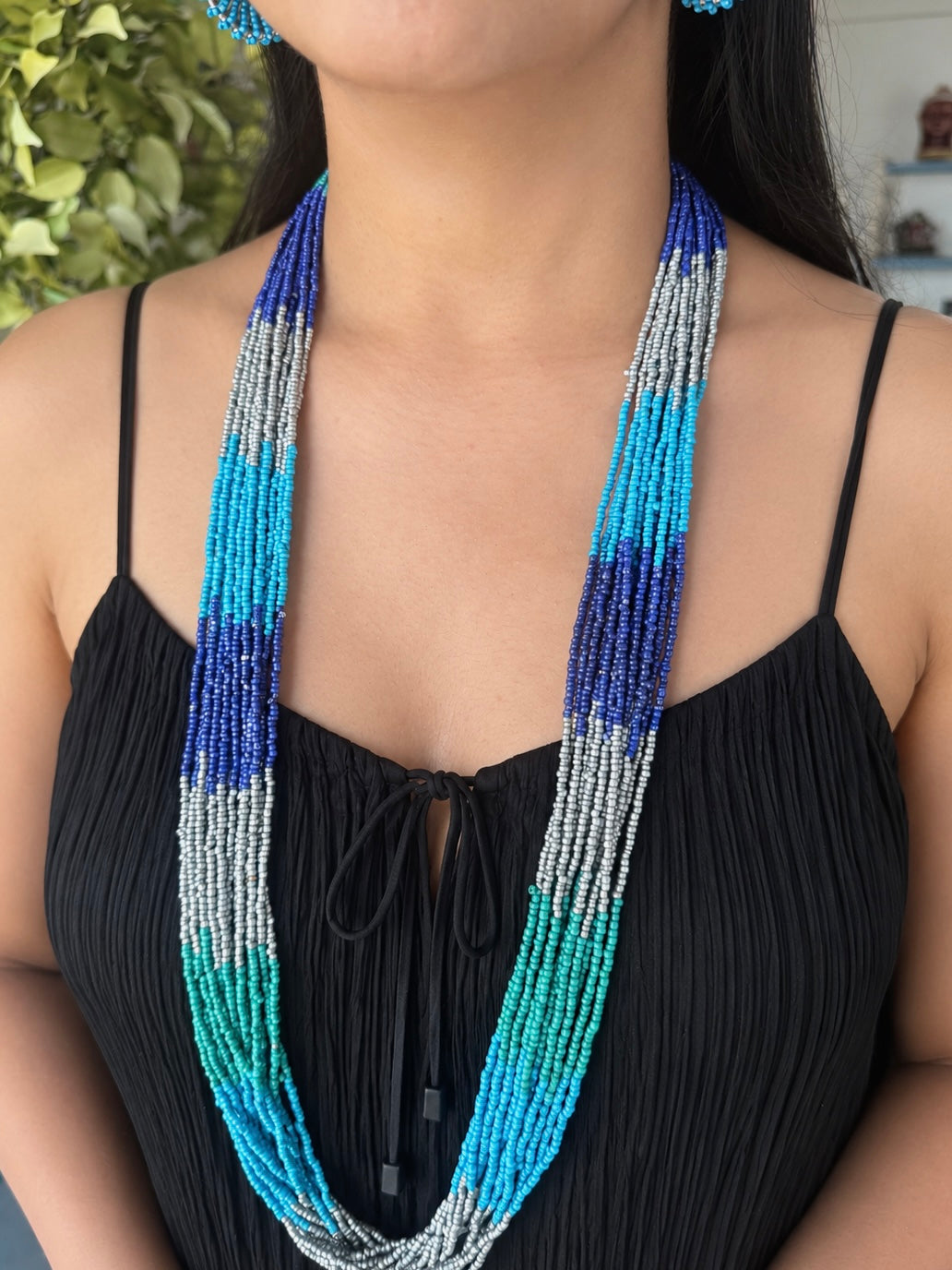 Bahamas Blue Multilayer Bead Necklace Set