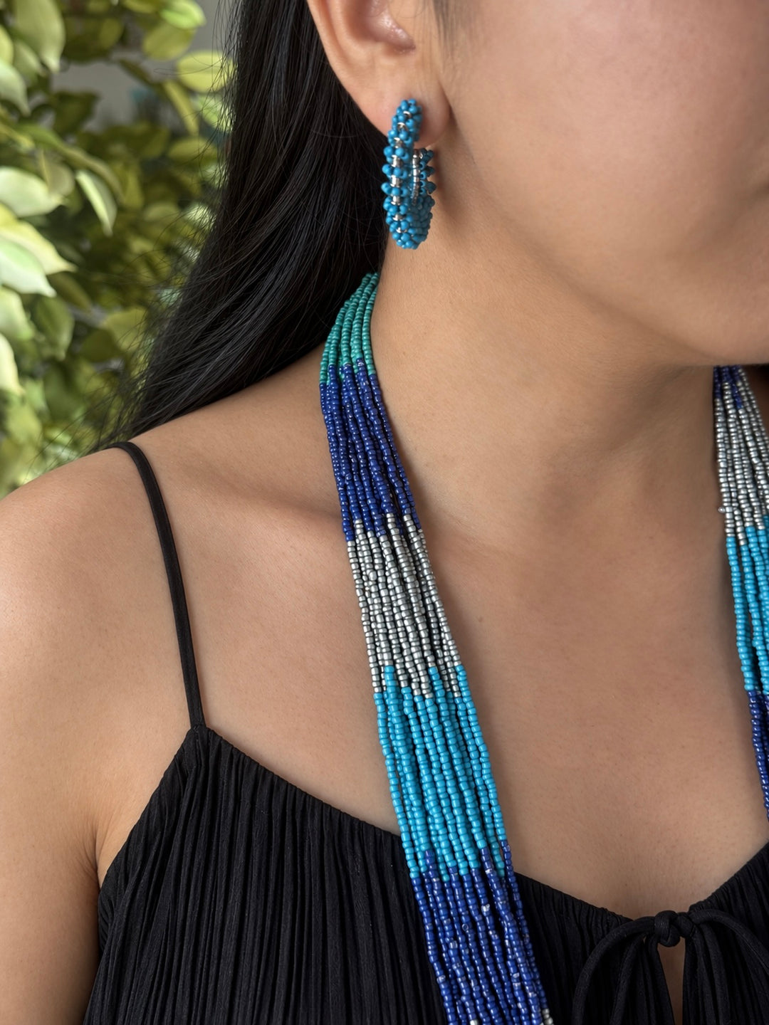 Bahamas Blue Multilayer Bead Necklace Set
