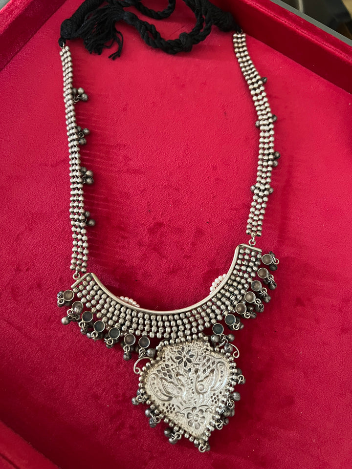 Vintage Fusion Brass Necklace with Ghungroos - Festive Elegance