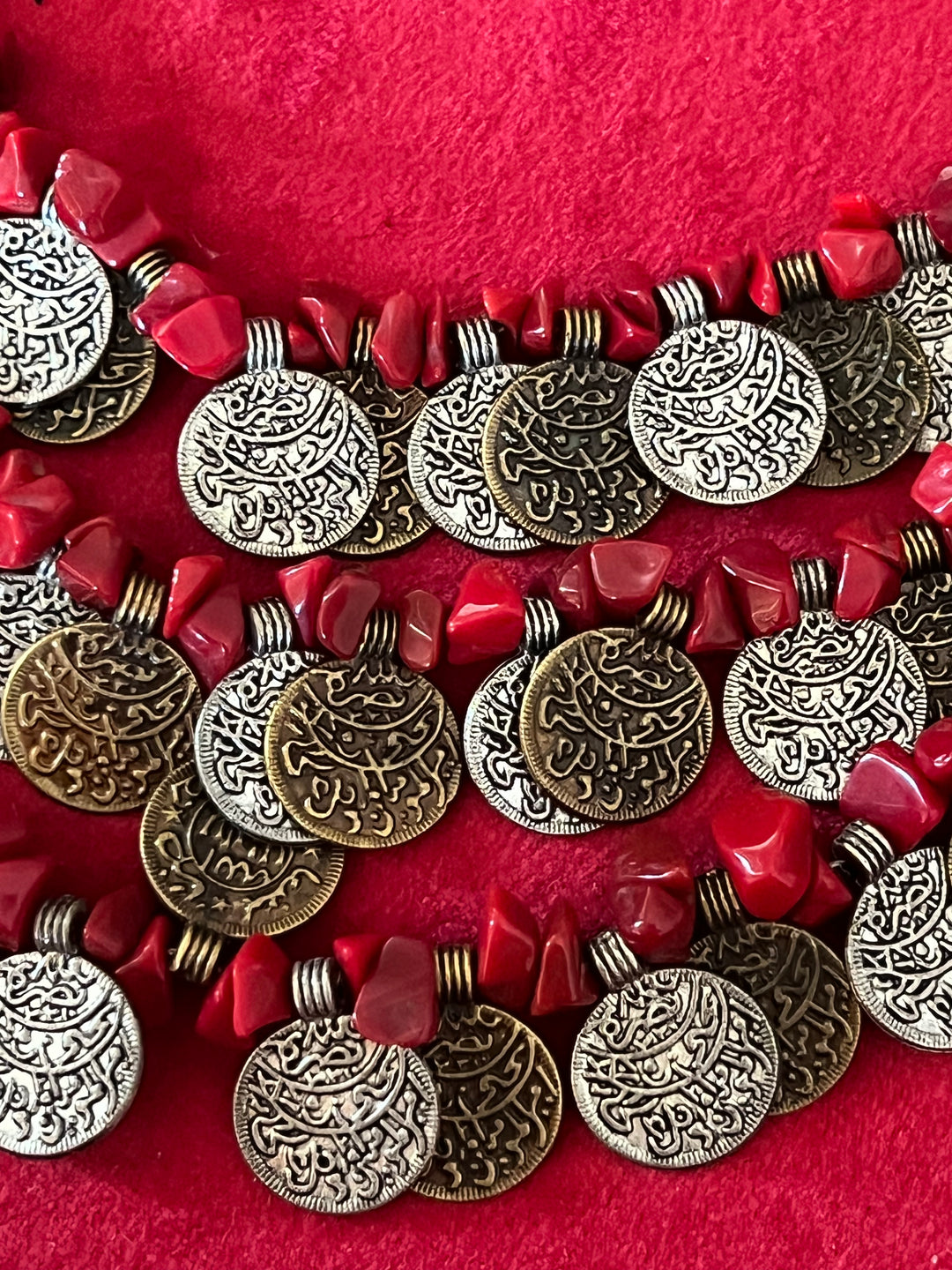 Handmade Brass and Bead Tribal Coin Necklace – Embrace Tribal Elegance