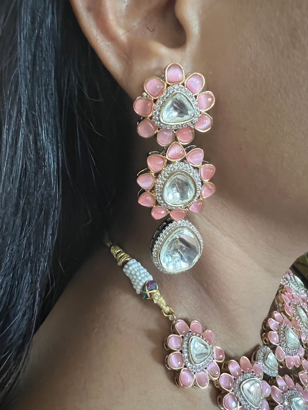 Victorian Necklace with Earrings and Mang tikka / Indian Jewlery