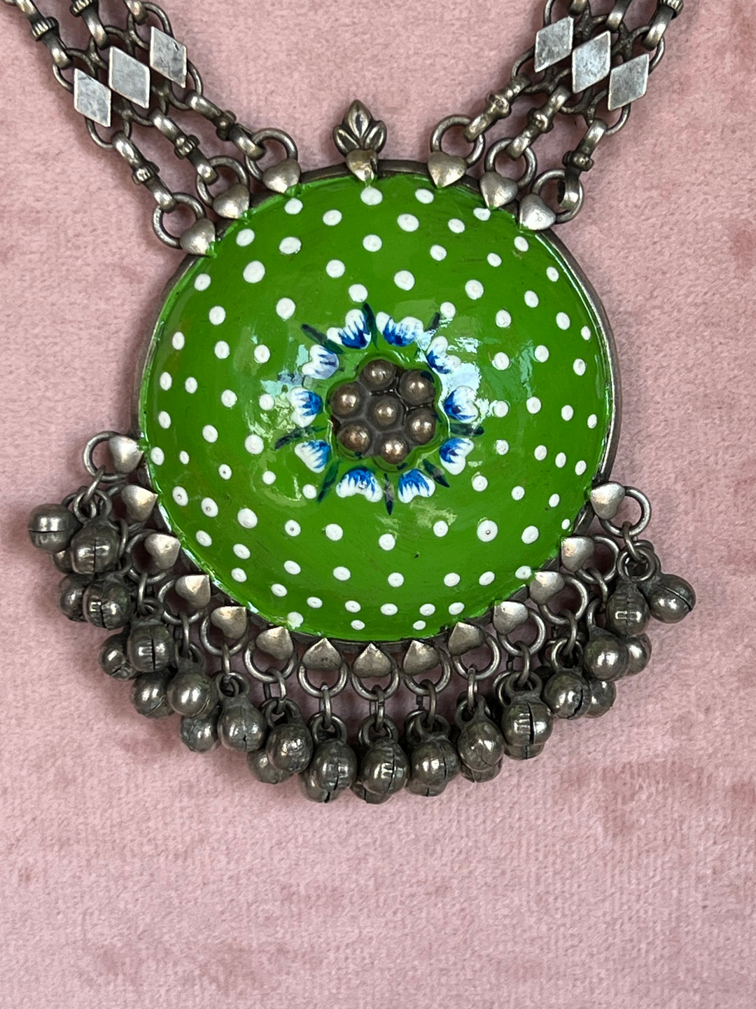 Exquisite Antique Enamelled Pendant Necklace - Elevate Your Elegance