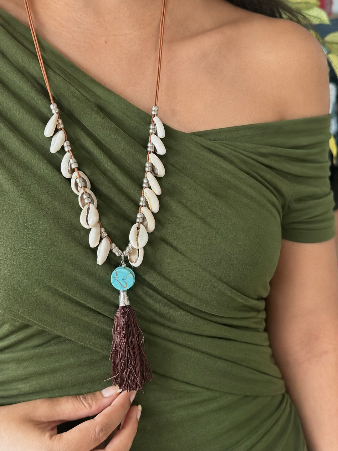 Cowrie Shell Tassel Mala Necklace