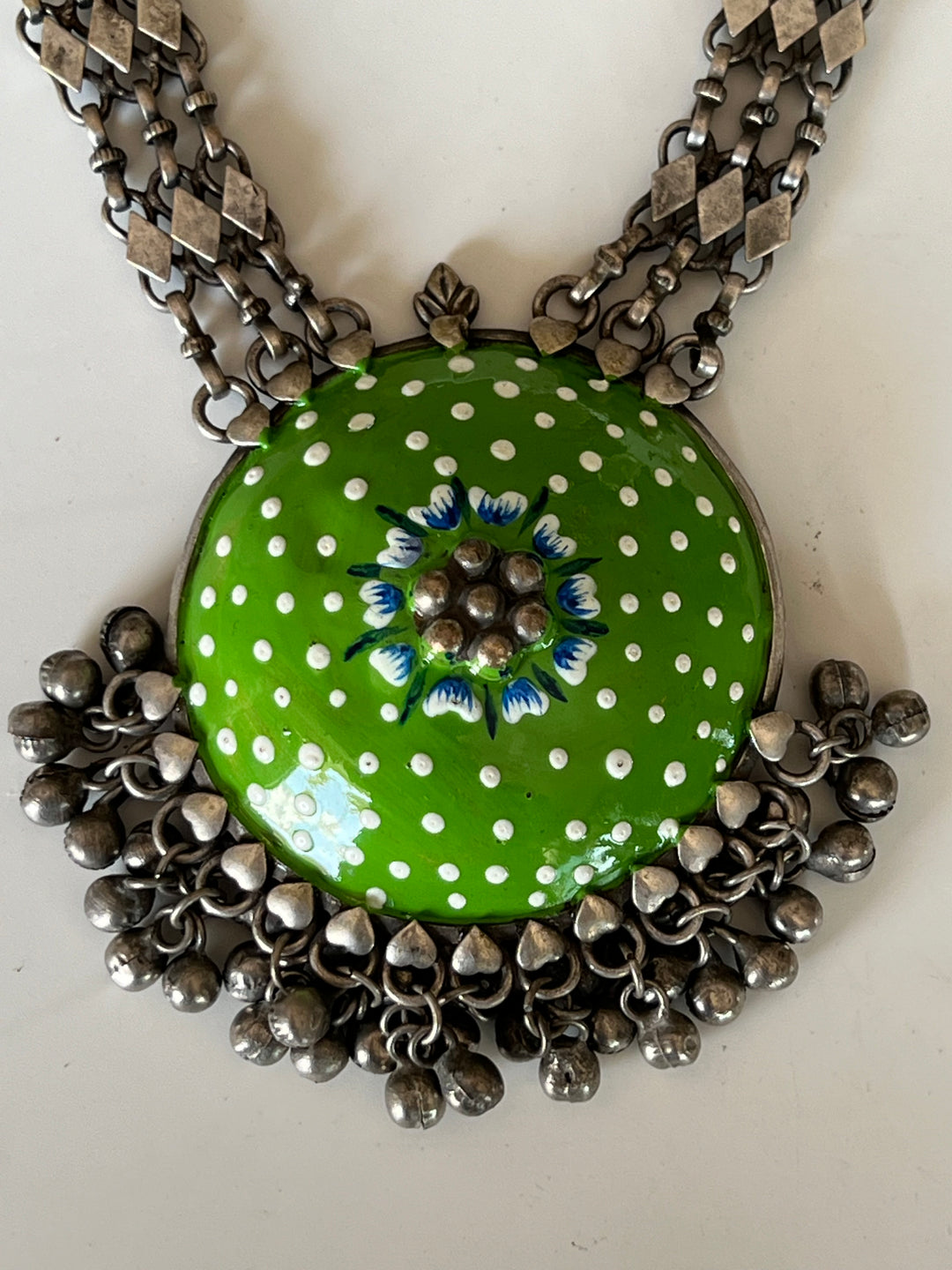 Exquisite Antique Enamelled Pendant Necklace - Elevate Your Elegance