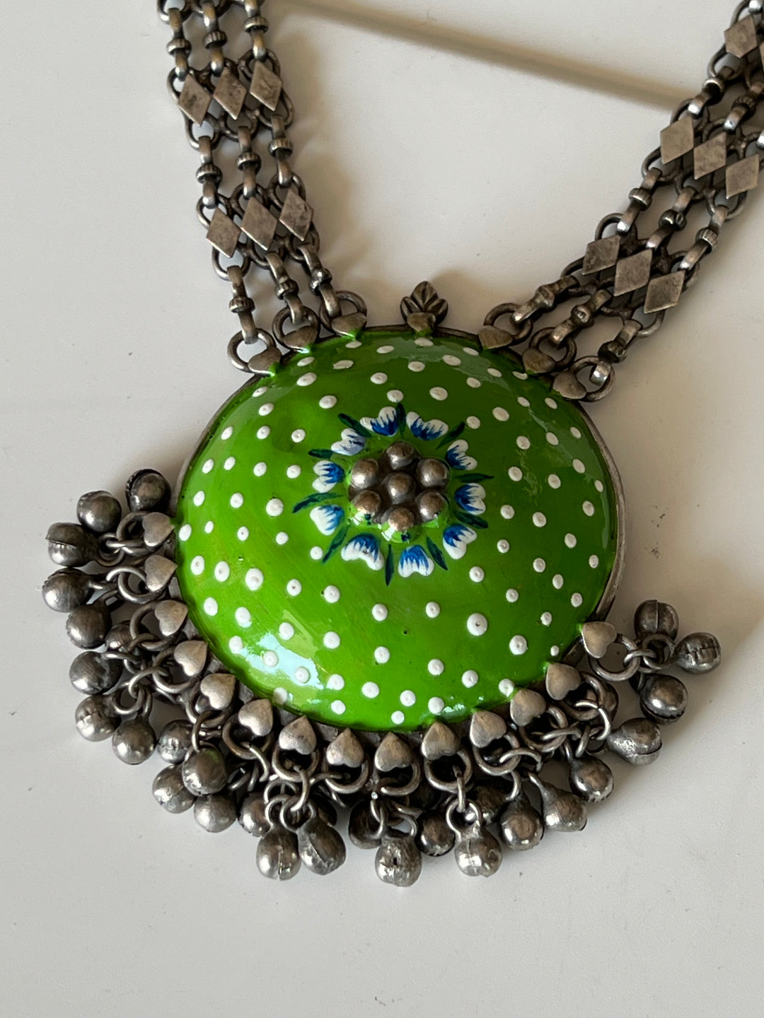 Exquisite Antique Enamelled Pendant Necklace - Elevate Your Elegance