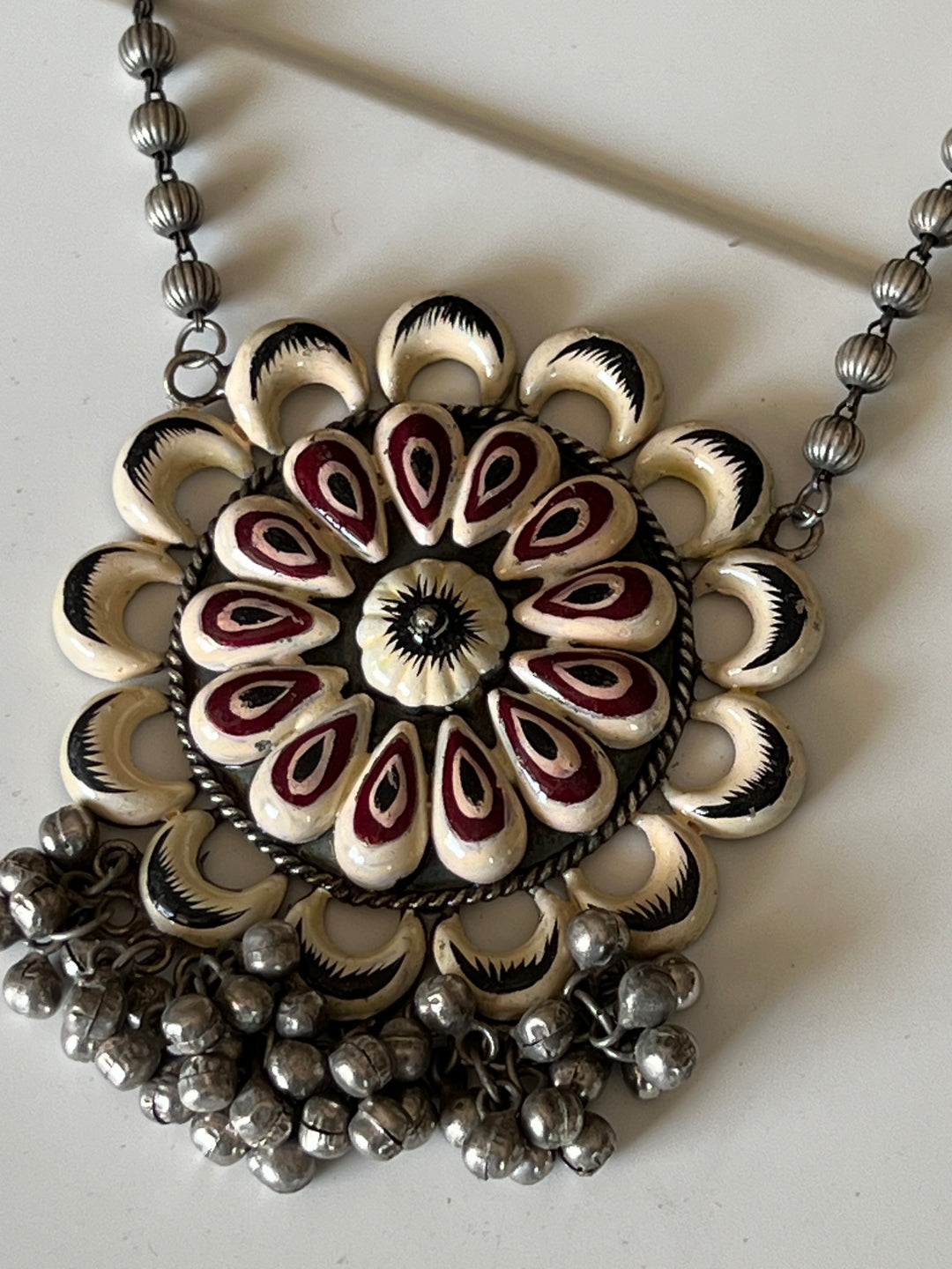 Exquisite Antique Enamelled Pendant Necklace - Elevate Your Elegance
