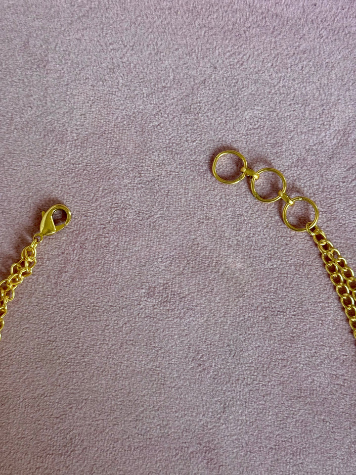 Tibetan Matrix Turquoise Pod Gold-Tone Choker Necklace