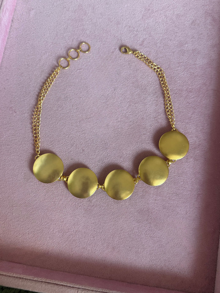 Tibetan Matrix Turquoise Pod Gold-Tone Choker Necklace