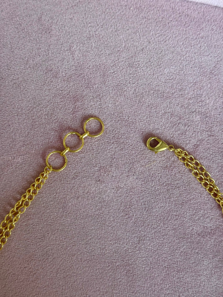 Prehnite Pod Gold-Tone Choker Necklace