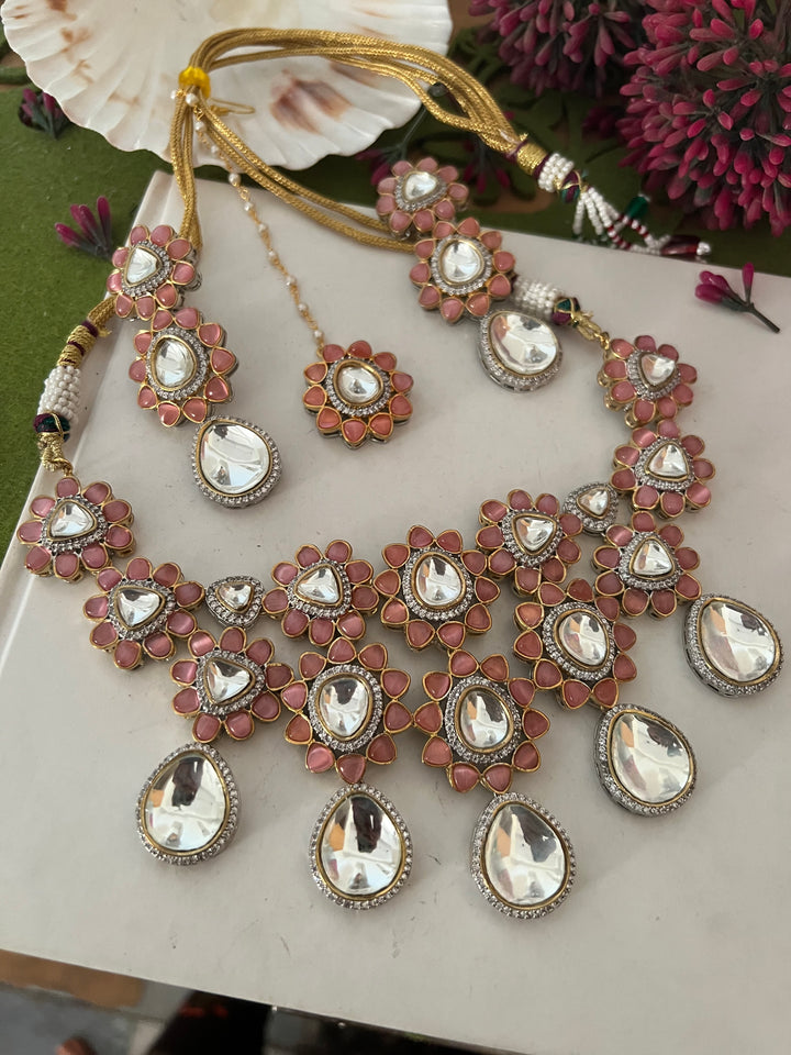 Victorian Necklace with Earrings and Mang tikka / Indian Jewlery