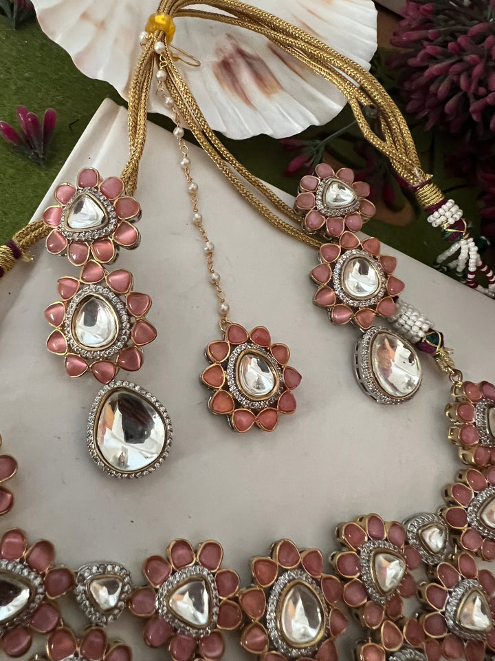 Victorian Necklace with Earrings and Mang tikka / Indian Jewlery