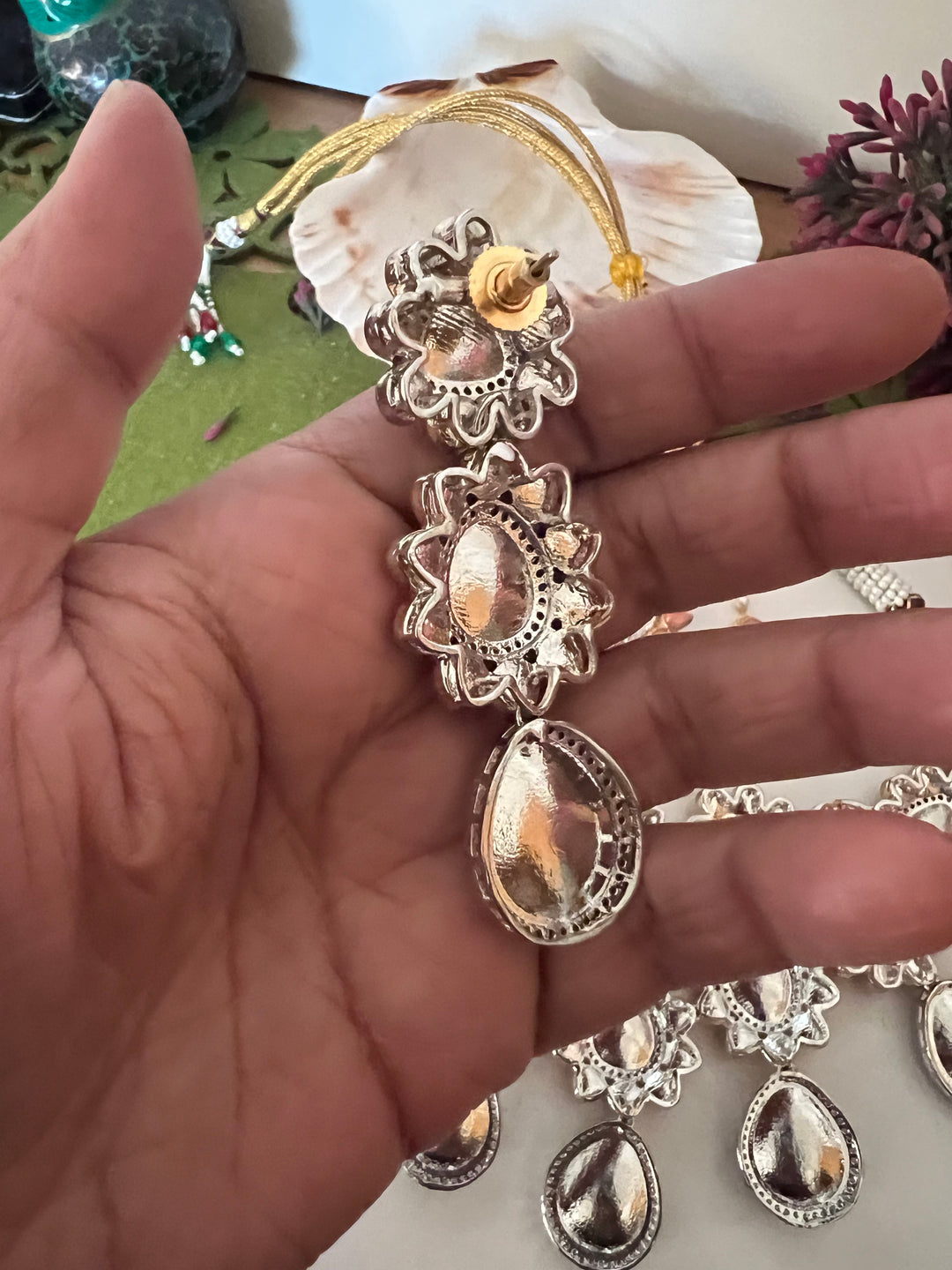 Victorian Necklace with Earrings and Mang tikka / Indian Jewlery