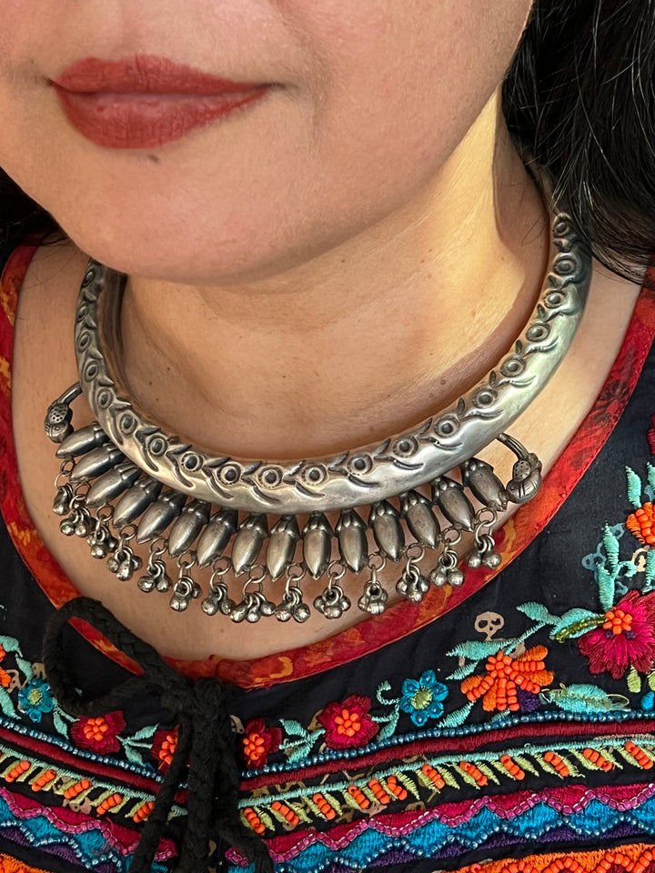 Antique Brass Hasli Necklace - A Timeless Masterpiece