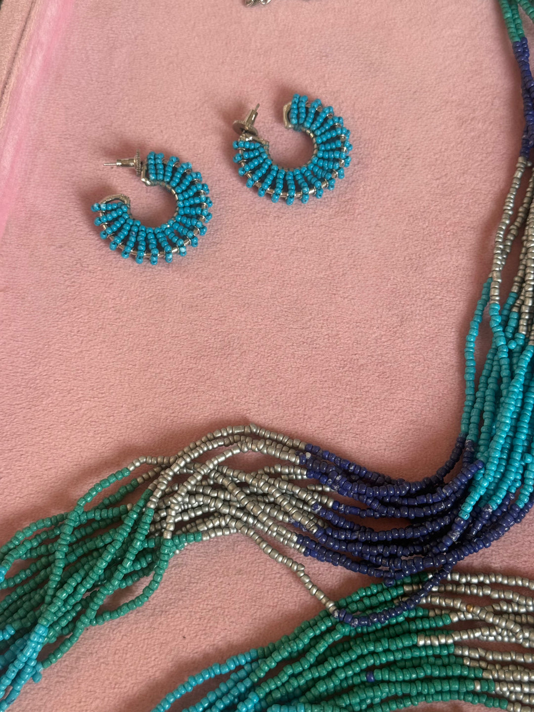 Bahamas Blue Multilayer Bead Necklace Set